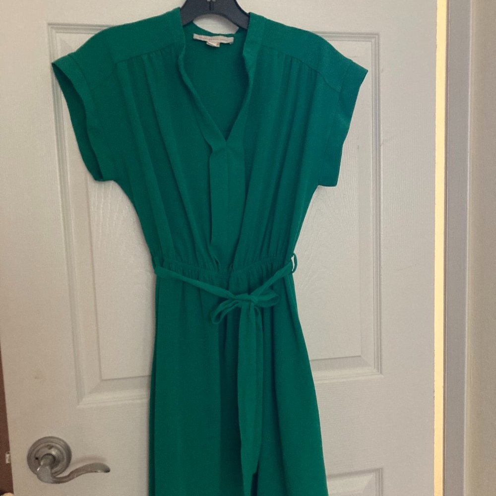 Women Short sleeved Green Dress